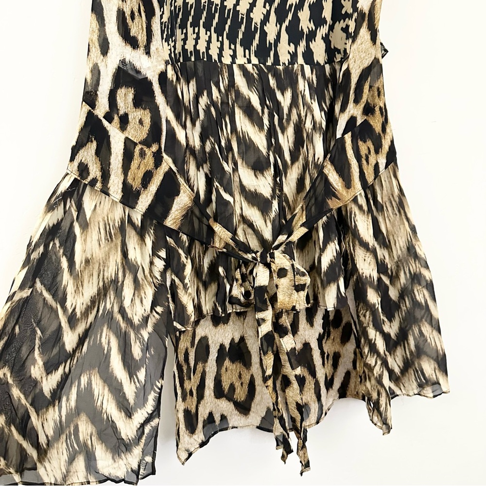 Just Cavalli Leopard Houndstooth Pattern Print Cu… - image 10